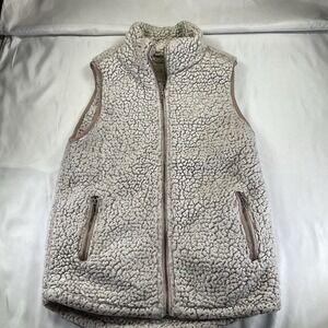 Thread & Supply Beige Sherpa Fleece Vest- Size Small